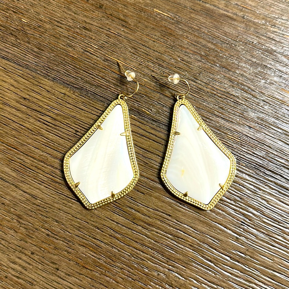Kendra Scott White Alex Drop Earrings